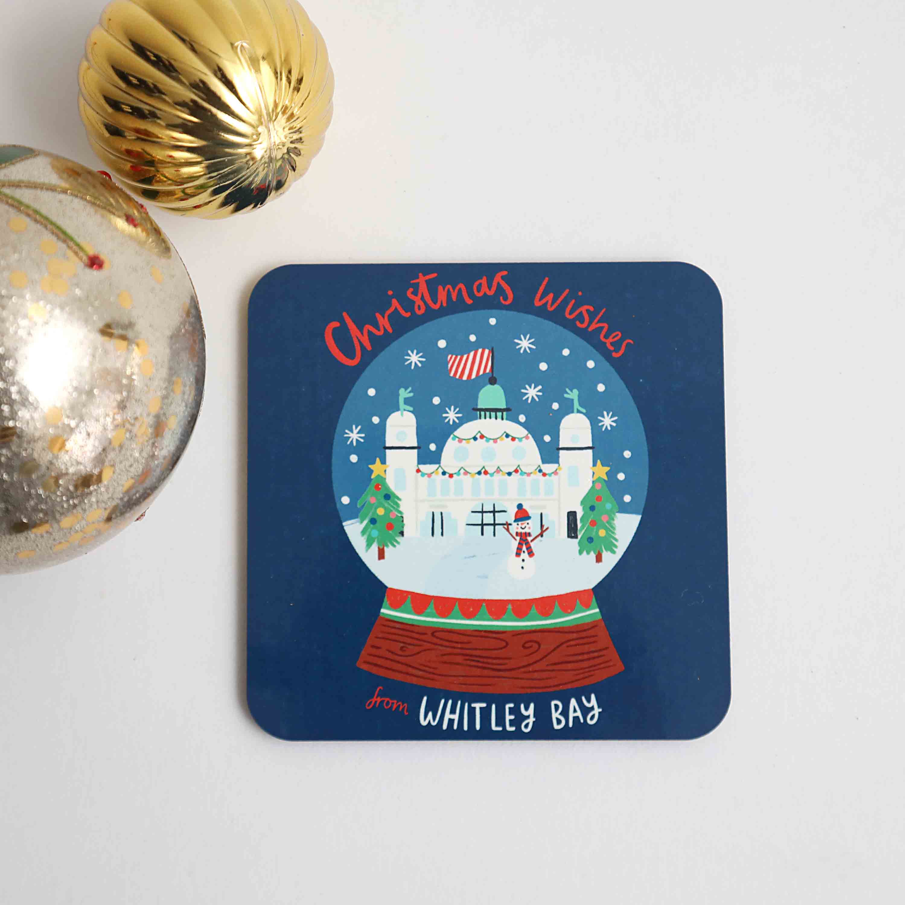 Christmas Wishes from Whitley Bay coaster