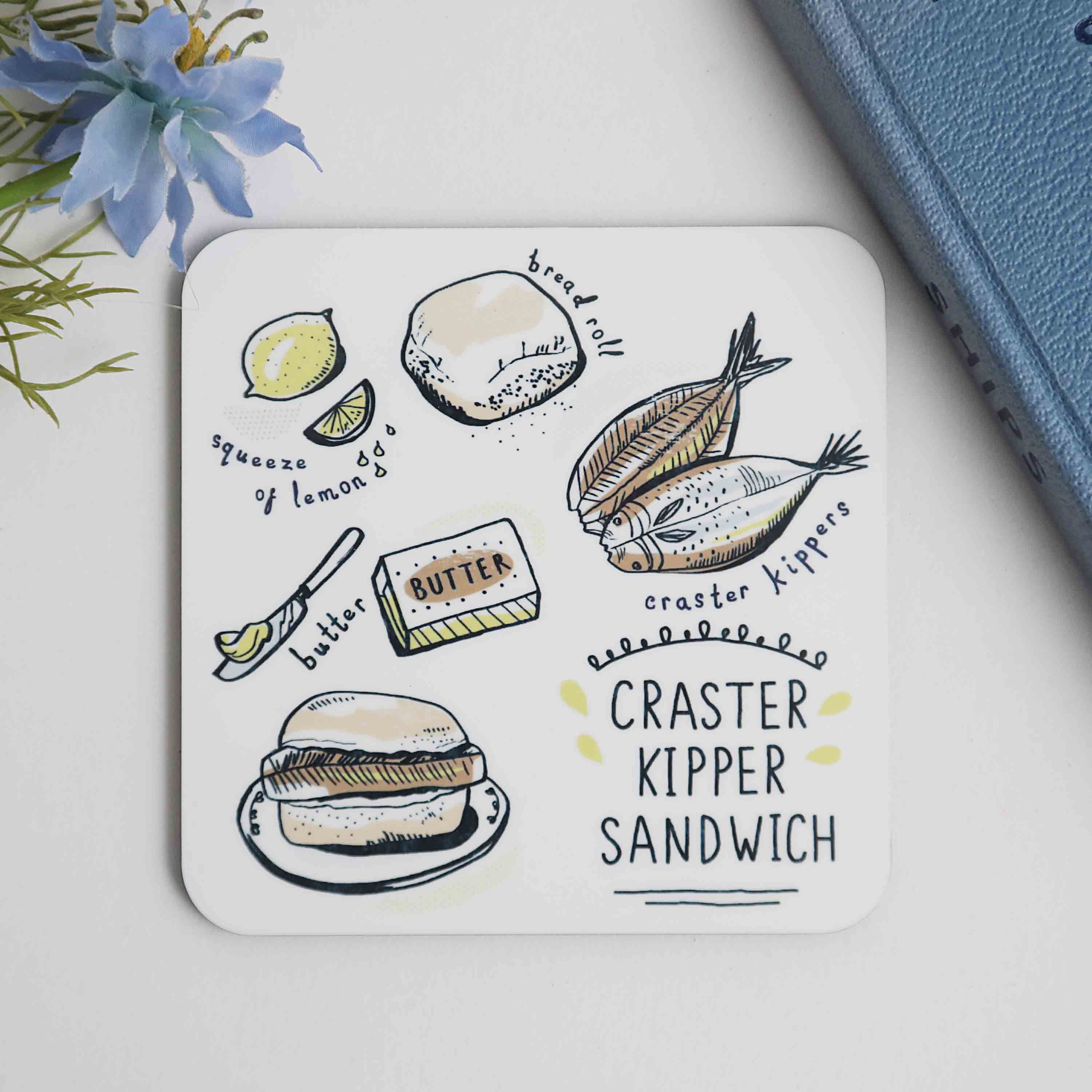 Craster Kipper Sandwich Coaster