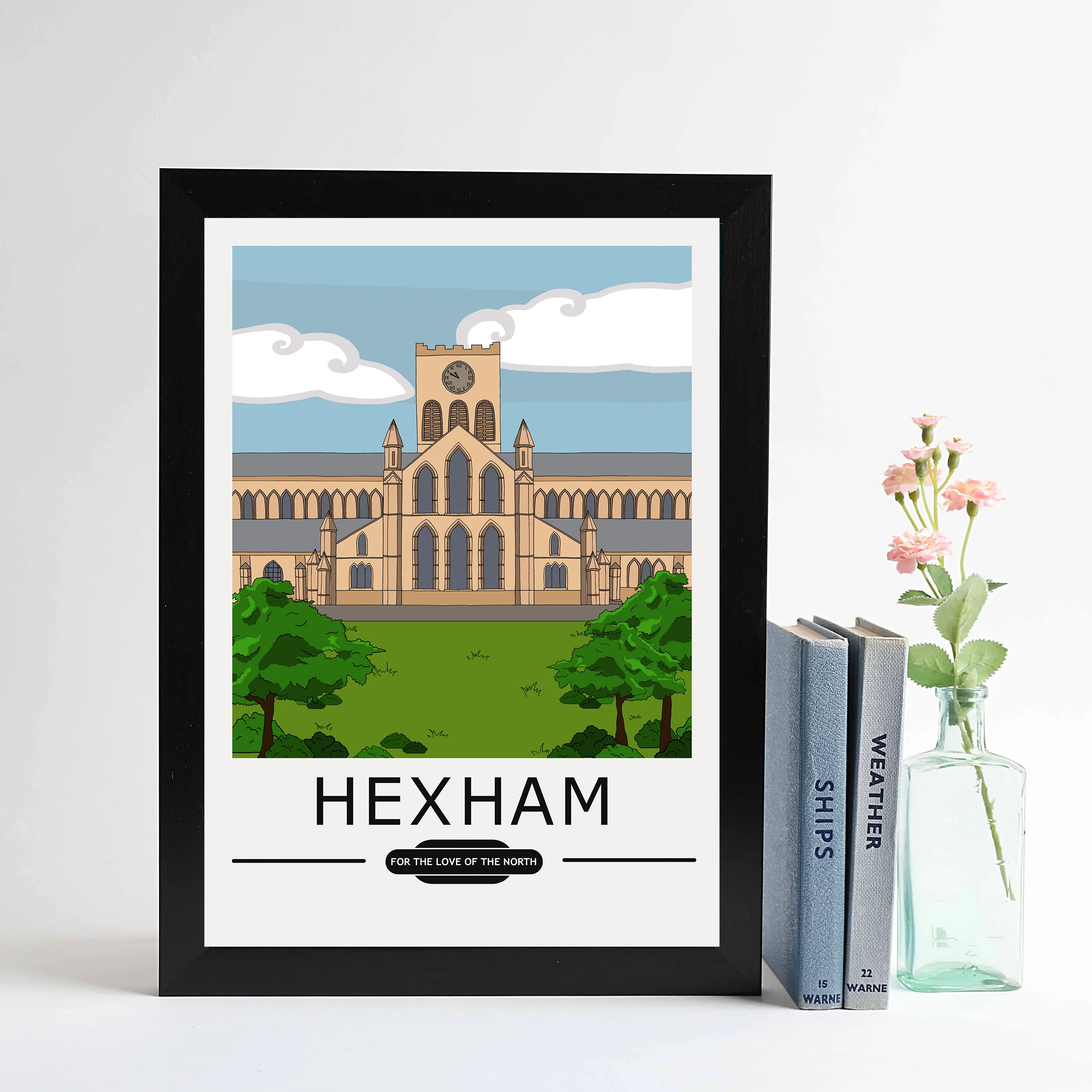 Hexham Abbey Vintage Style Print