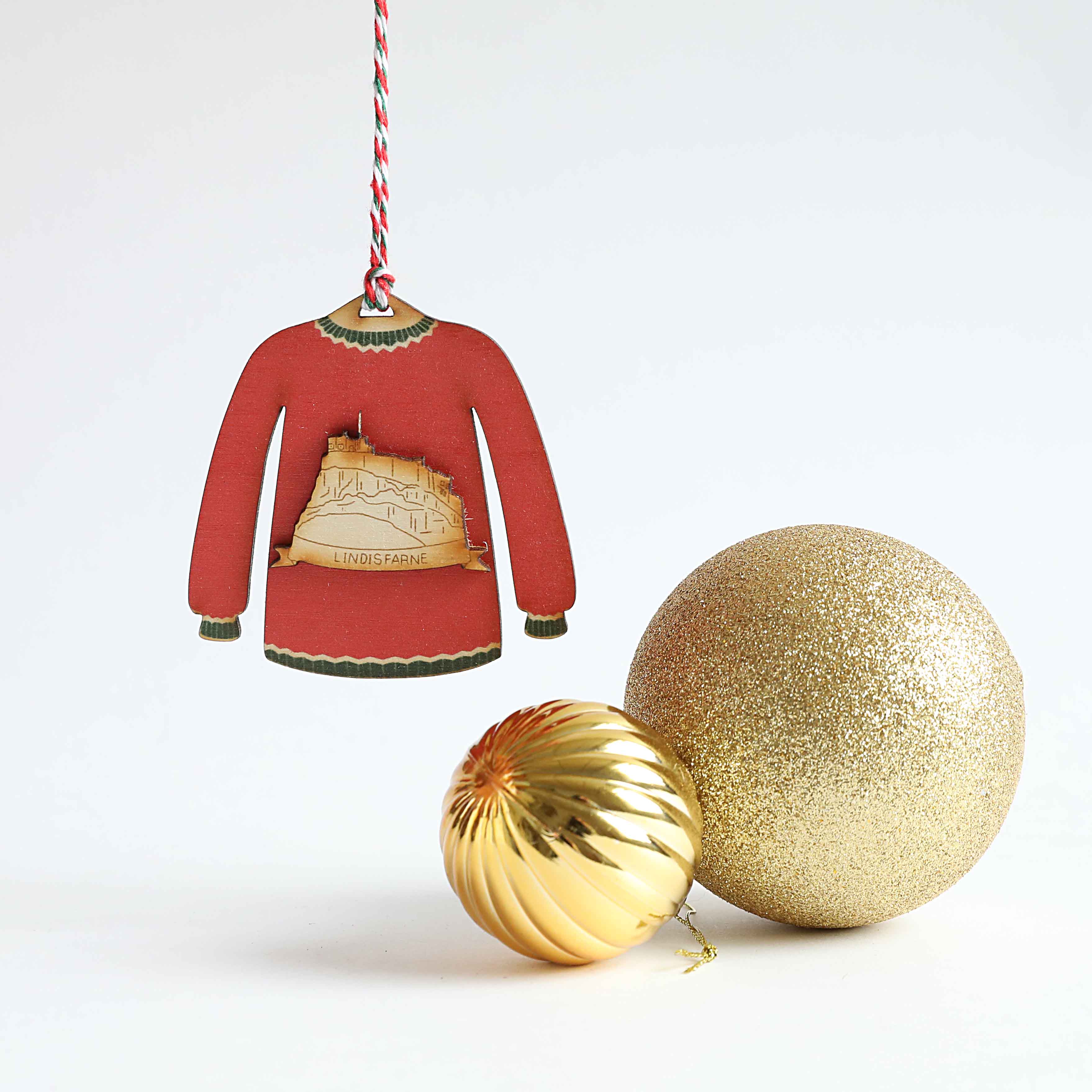 Lindisfarne, Holy Island Christmas Jumper Decoration - Image 2