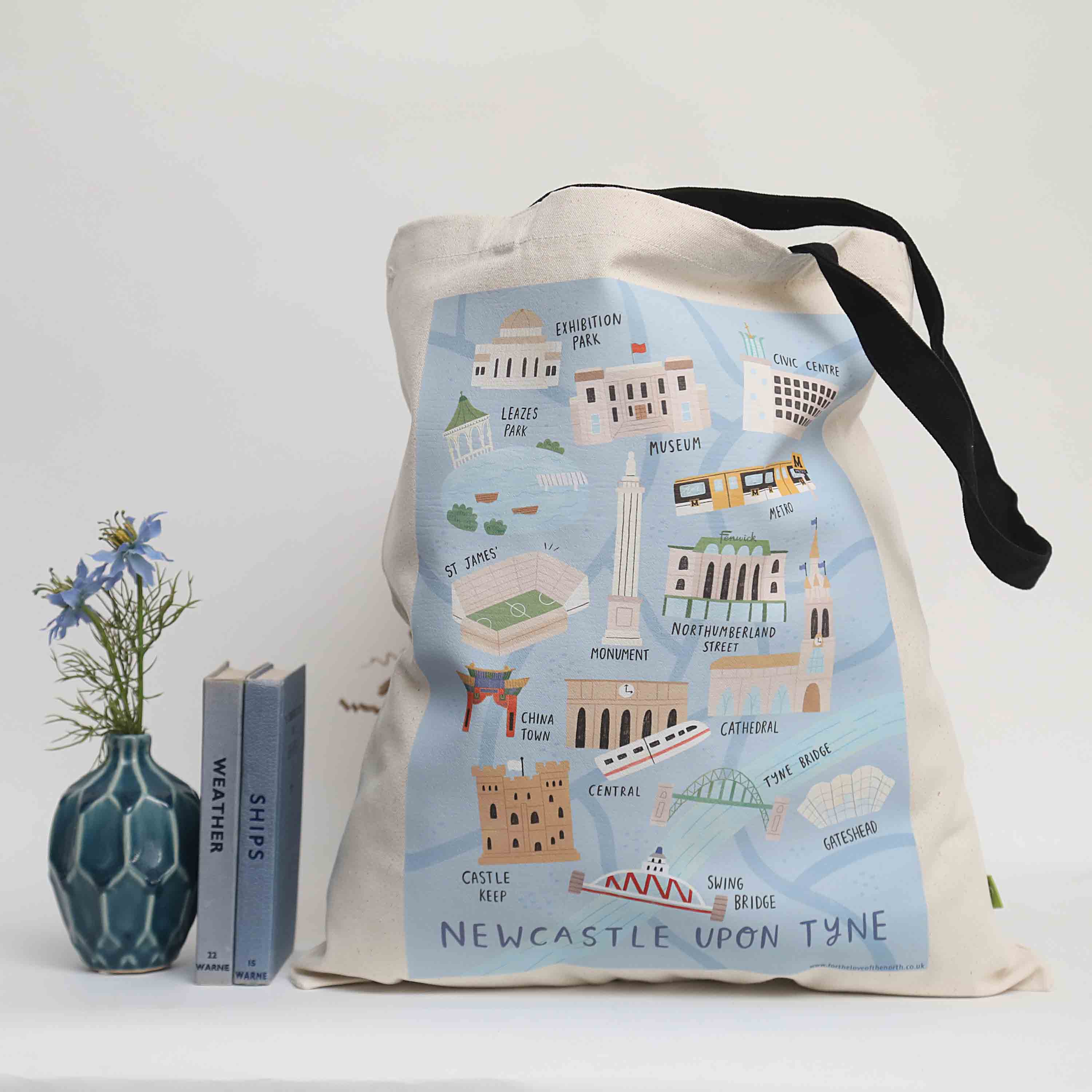 Newcastle City Centre Tote Bag - 100% Organic Cotton - Image 5