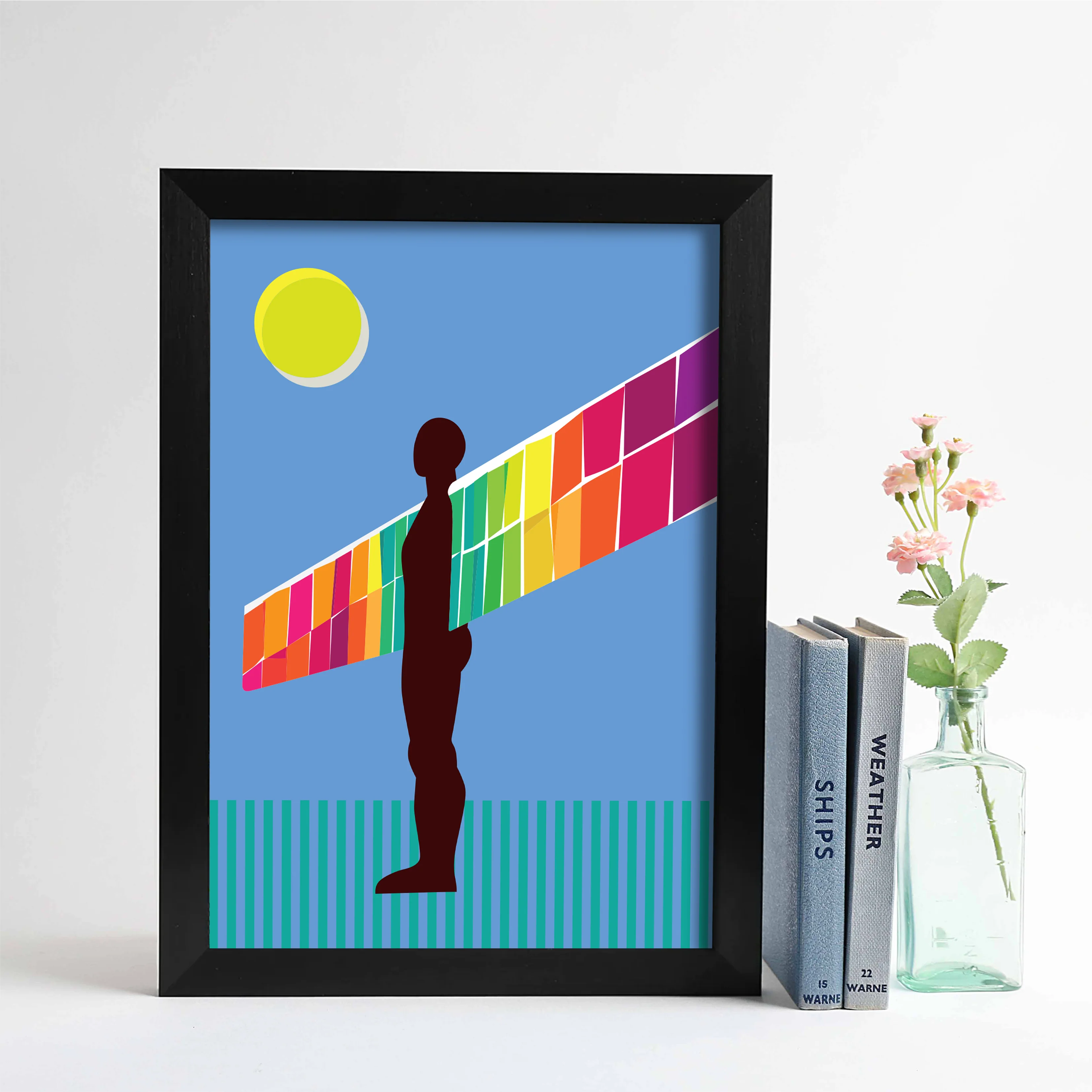 Rainbow Angel of the North Print