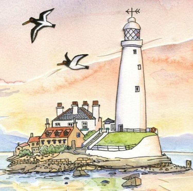 St Mary’s Lighthouse Sunrise, Whitley Bay card - Image 2