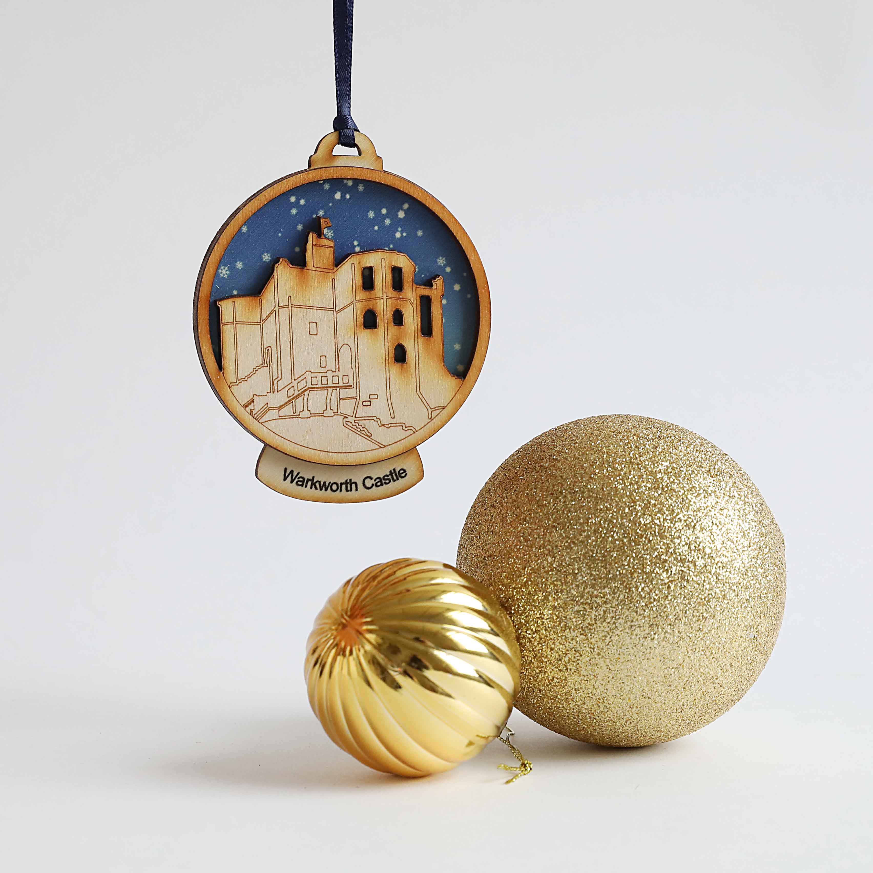 Warkworth Castle Snow Globe Decoration - Image 2