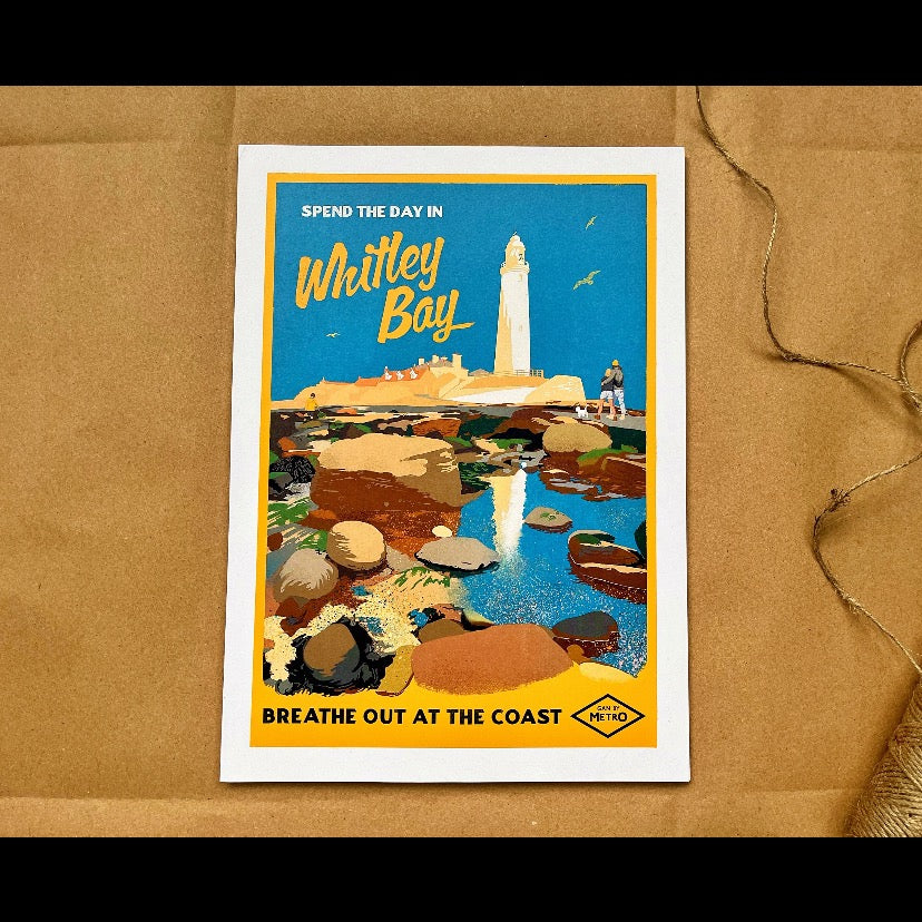 Whitley Bay - Breathe out at the Coast Print